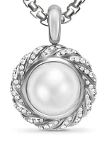 Pearl Classics Cable Halo Amulet In Sterling Silver With Diamonds, 18.8mm