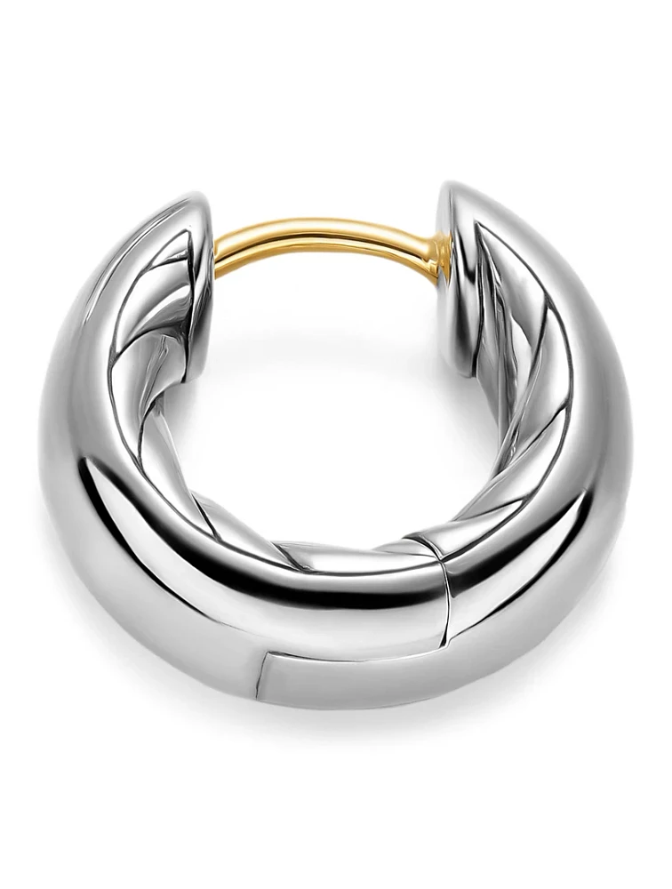 Dy Mercer® Micro Hoop Earrings In Sterling Silver, 13.4mm