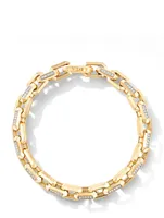 Heirloom Chain Link Bracelet 18k Yellow Gold With Pavé Diamonds