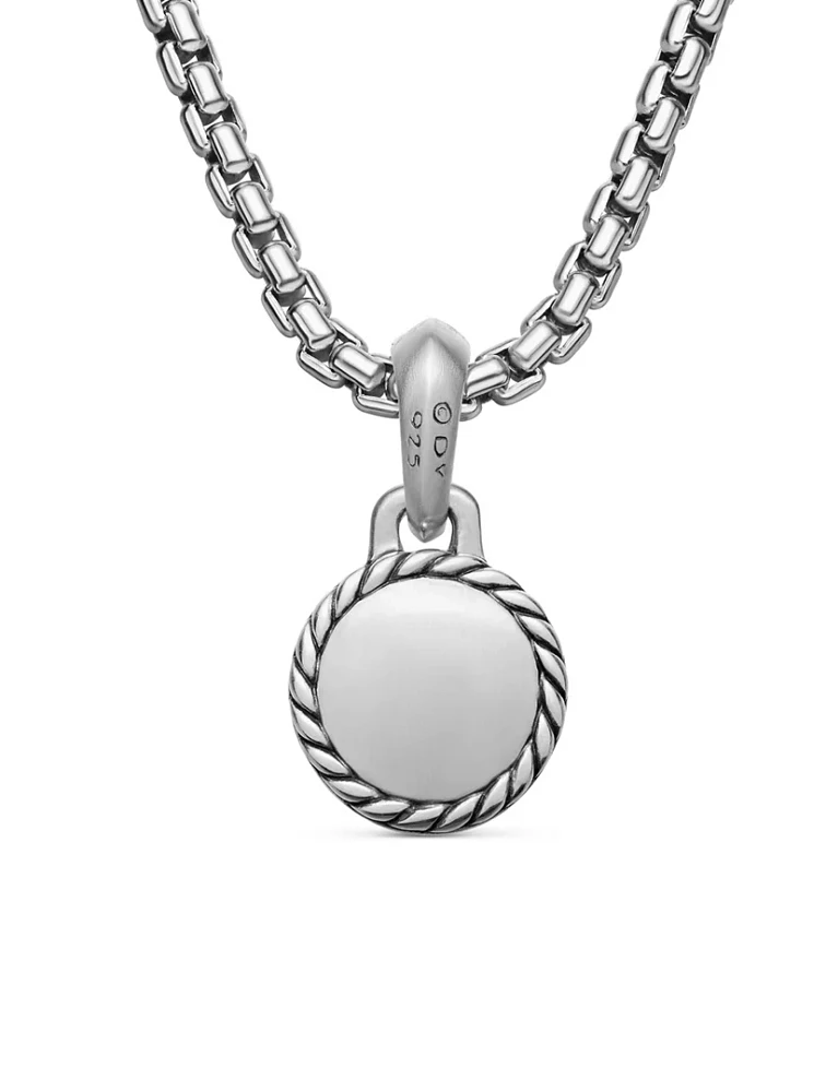 Evil Eye Amulet In Sterling Silver With Lapis, 14.5mm