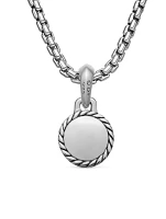 Evil Eye Amulet In Sterling Silver With Lapis, 14.5mm