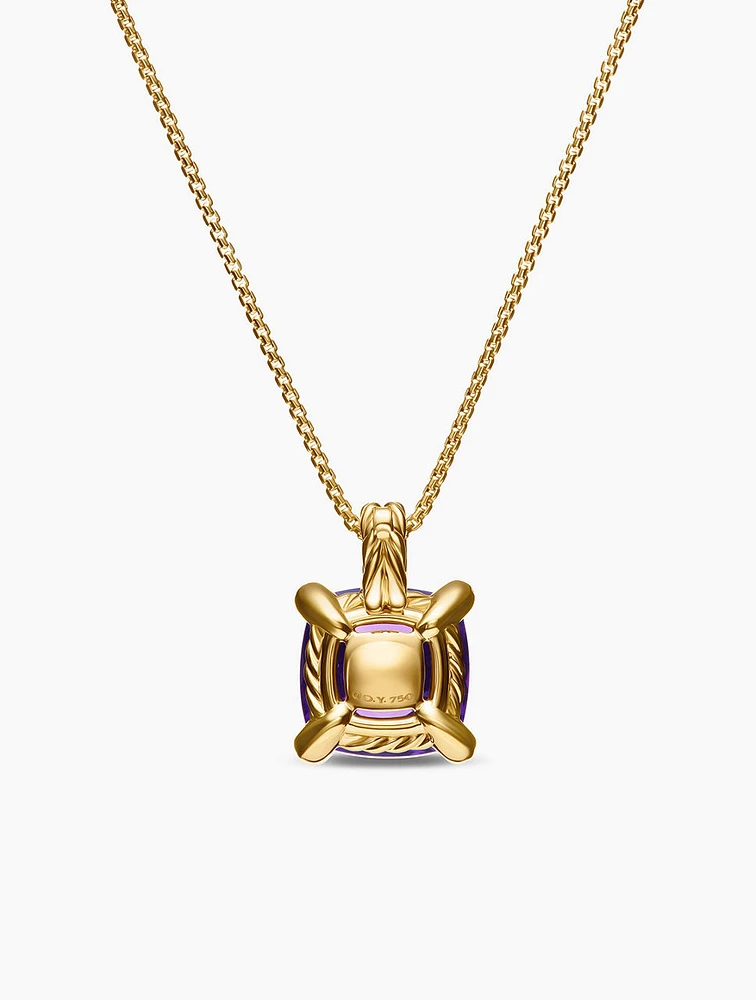 Chatelaine® pendant Necklace In 18k Yellow Gold With Amethyst And Diamonds, 11mm