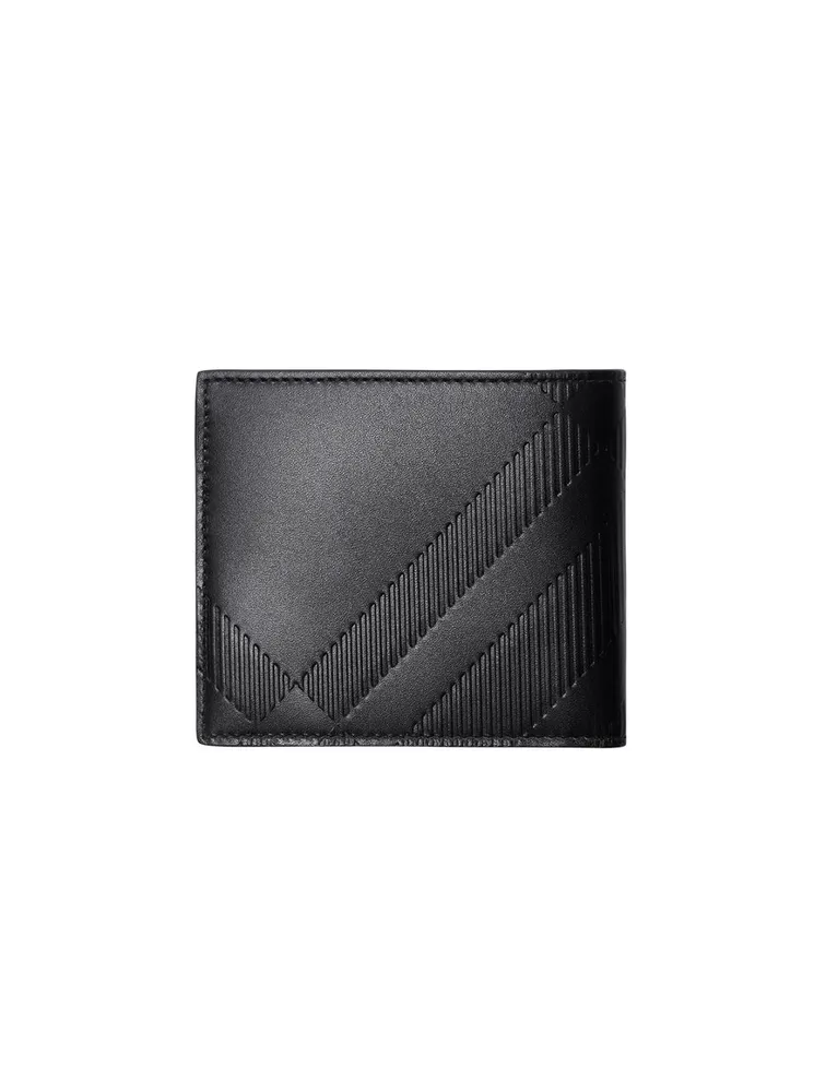 Embossed Check Bifold Wallet