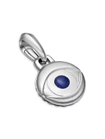 Evil Eye Amulet In Sterling Silver With Lapis, 14.5mm