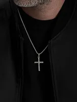 Cable Cross Pendant In Sterling Silver