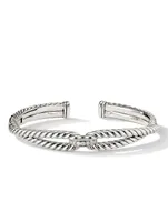 Cable Loop Bracelet Sterling Silver With Pavé Diamonds