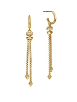 Zig Zag Stax™ Chain Drop Earrings In 18k Yellow Gold With Diamonds, 66mm