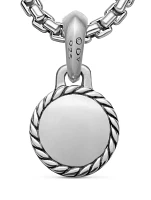 Evil Eye Amulet In Sterling Silver With Lapis, 14.5mm