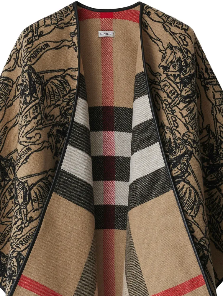 Reversible Ekd Check Wool Cape