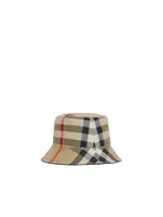 Exaggerated Check Cotton Bucket Hat