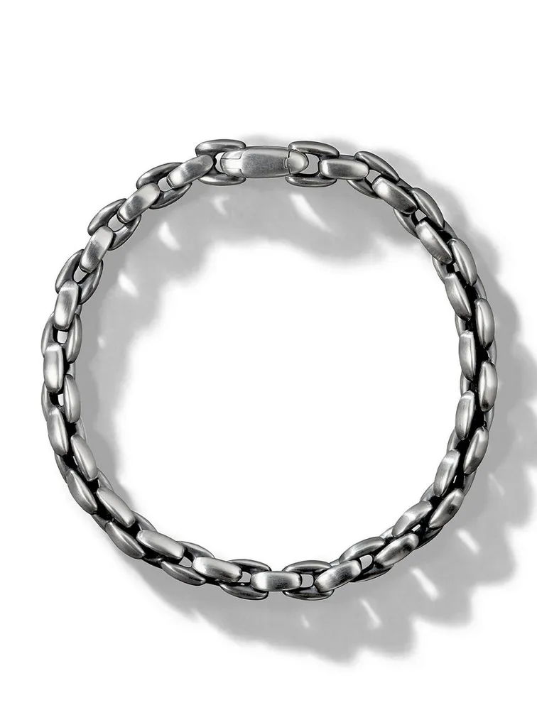Elongated Box Chain Bracelet Sterling Silver
