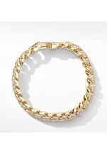 Curb Chain Bracelet 18k Yellow Gold With Pavé Diamonds