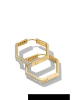 Carlyle™ Hoop Earrings In 18k Yellow Gold With Pavé Diamonds