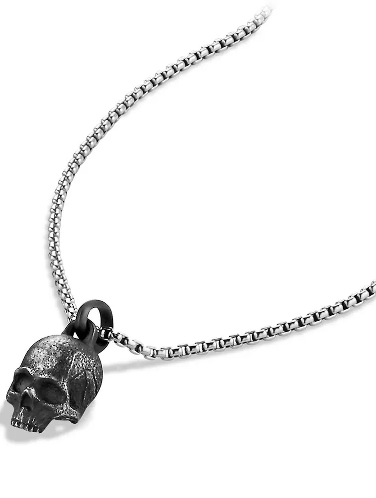 Memento Mori Skull Amulet In Sterling Silver