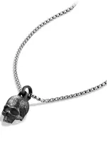 Memento Mori Skull Amulet In Sterling Silver