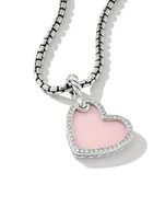 Dy Elements® Heart Amulet In Sterling Silver With Pink Opal And Pavé Diamonds