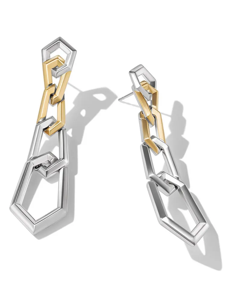 Carlyle™ Linked Drop Earrings In Sterling Silver With 18k Yellow Gold