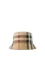 Exaggerated Check Cotton Bucket Hat