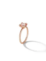 Chatelaine® Ring 18k Rose Gold With Morganite And Pavé Diamonds