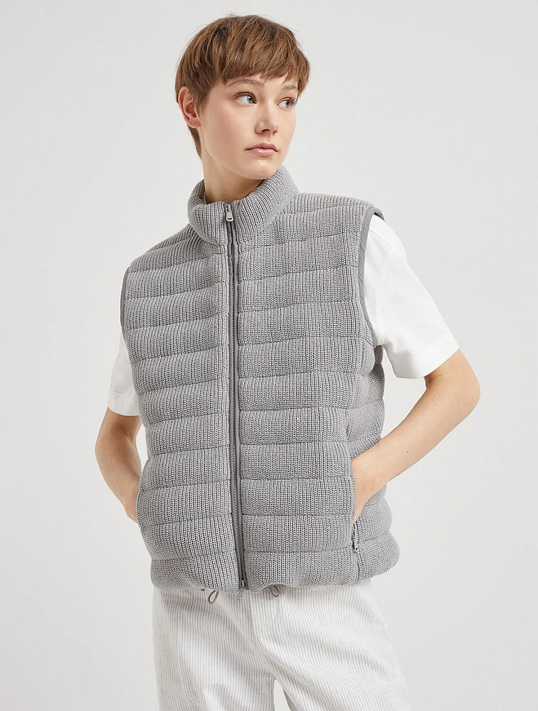 Down Vest With Monili