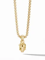Skull Amulet In 18k Yellow Gold With Pavé Diamonds