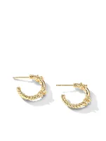 Petite Helena Wrap Hoop Earrings In 18k Yellow Gold With Pavé Diamonds