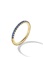 Cable Collectibles® Stack Ring In 18k Yellow Gold With Pavé Blue Sapphires