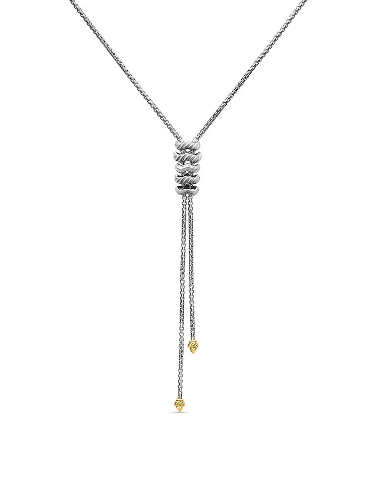 Zig Zag Stax™ Y Necklace In Sterling Silver With 18k Yellow Gold And Diamonds