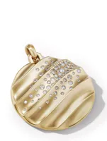 Cable Edge® Pendant In 18k Yellow Gold With Pavé Diamonds