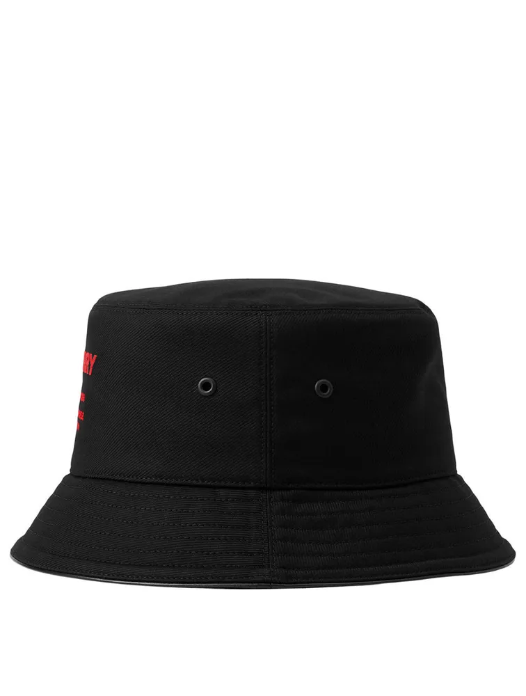 Horseferry Motif Cotton Bucket Hat