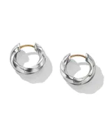 Cable Edge® Huggie Hoop Earrings In Sterling Silver