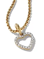 Heart Amulet In 18k Yellow Gold With Pavé Diamonds