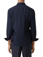 Slim Fit Monogram Motif Stretch Cotton Poplin Shirt