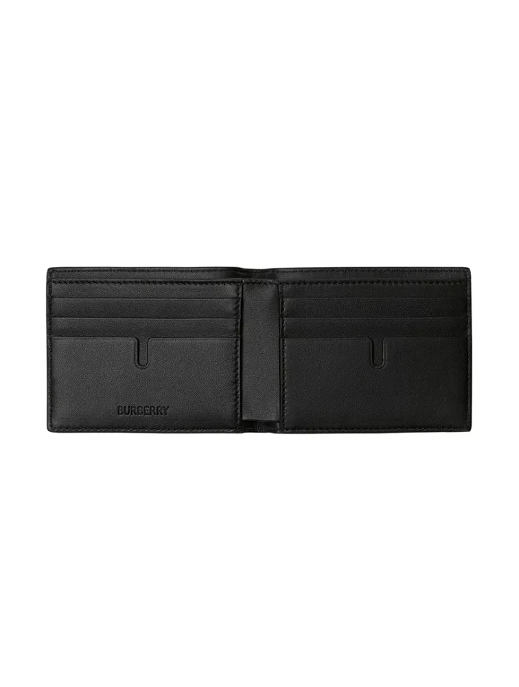 Embossed Check Slim Bifold Wallet