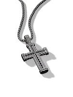 Chevron Cross Pendant In Sterling Silver