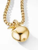 Nyc Big Apple Amulet  In 18k Yellow Gold With Pavé Tsavorites