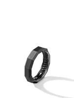 Faceted Band Ring Black Titanium