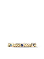 Cable Collectibles® Stack Ring 18k Yellow Gold With Blue Sapphires