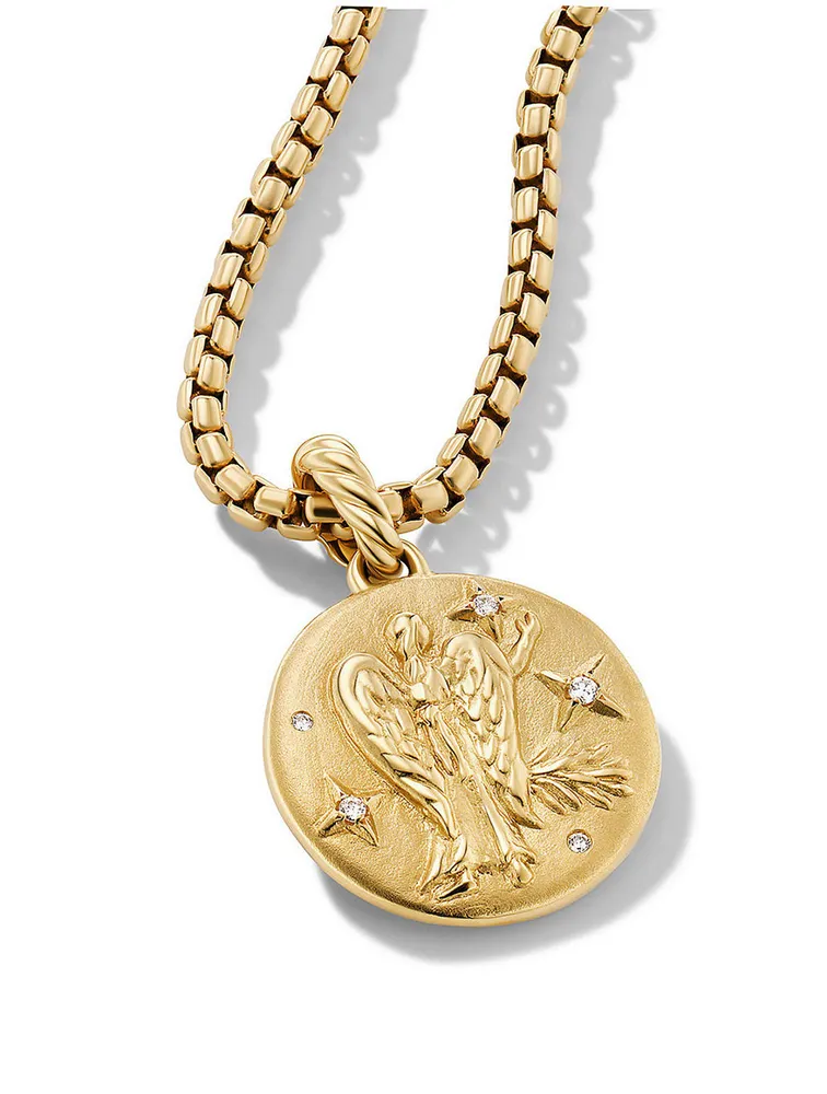Virgo Amulet In 18k Yellow Gold With Diamonds
