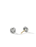 Crossover Infinity Stud Earrings In Sterling Silver With Diamonds