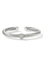 Cable Classics Bracelet Sterling Silver With Pavé Diamond Station