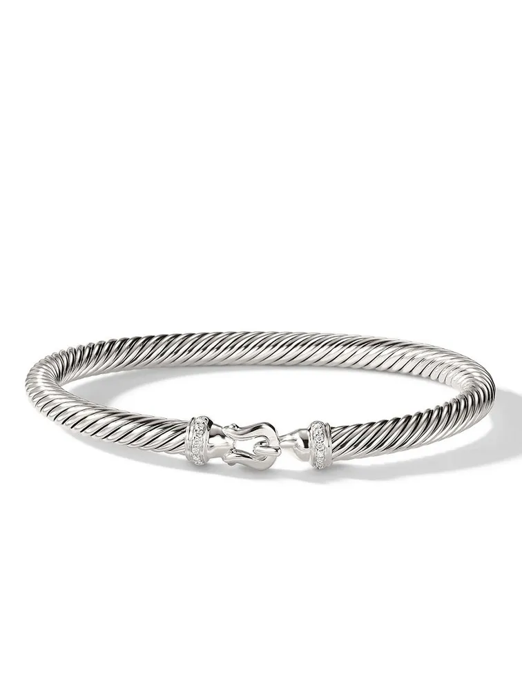 Buckle Bracelet Sterling Silver With Pavé Diamonds