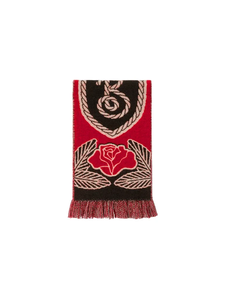 B Shield Wool Cashmere Scarf