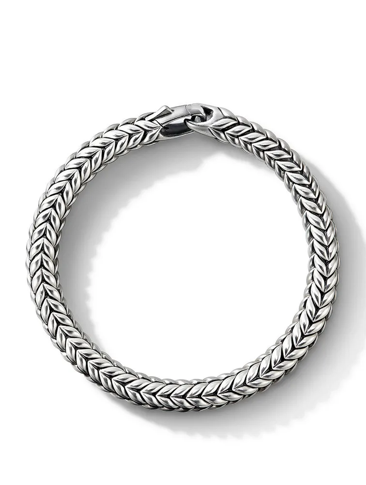 Chevron Bead Bracelet Sterling Silver