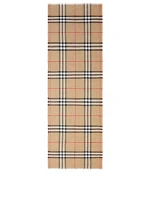 Check Lightweight Wool Silk Scarf