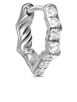 Zig Zag Stax™ Huggie Hoop Earrings In Sterling Silver With Diamonds, 13mm
