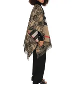Reversible Ekd Check Wool Cape