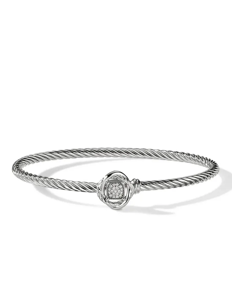 Infinity Bracelet Sterling Silver With Pavé Diamonds