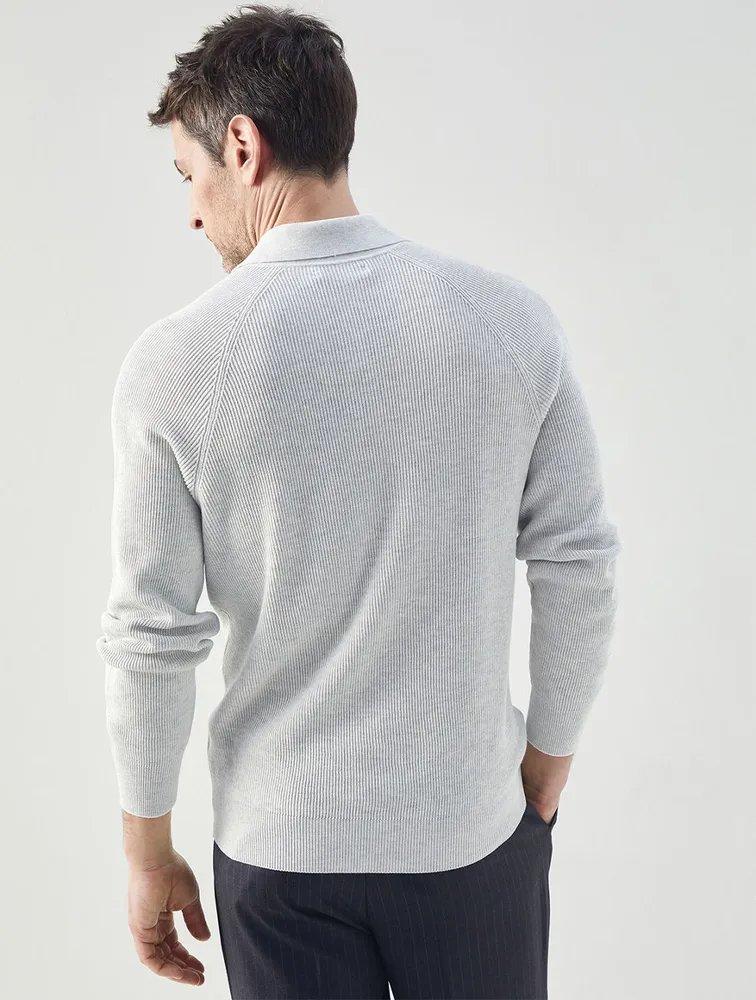 Cotton Polo-style Sweater