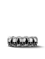 Memento Mori Skull Band Ring Sterling Silver